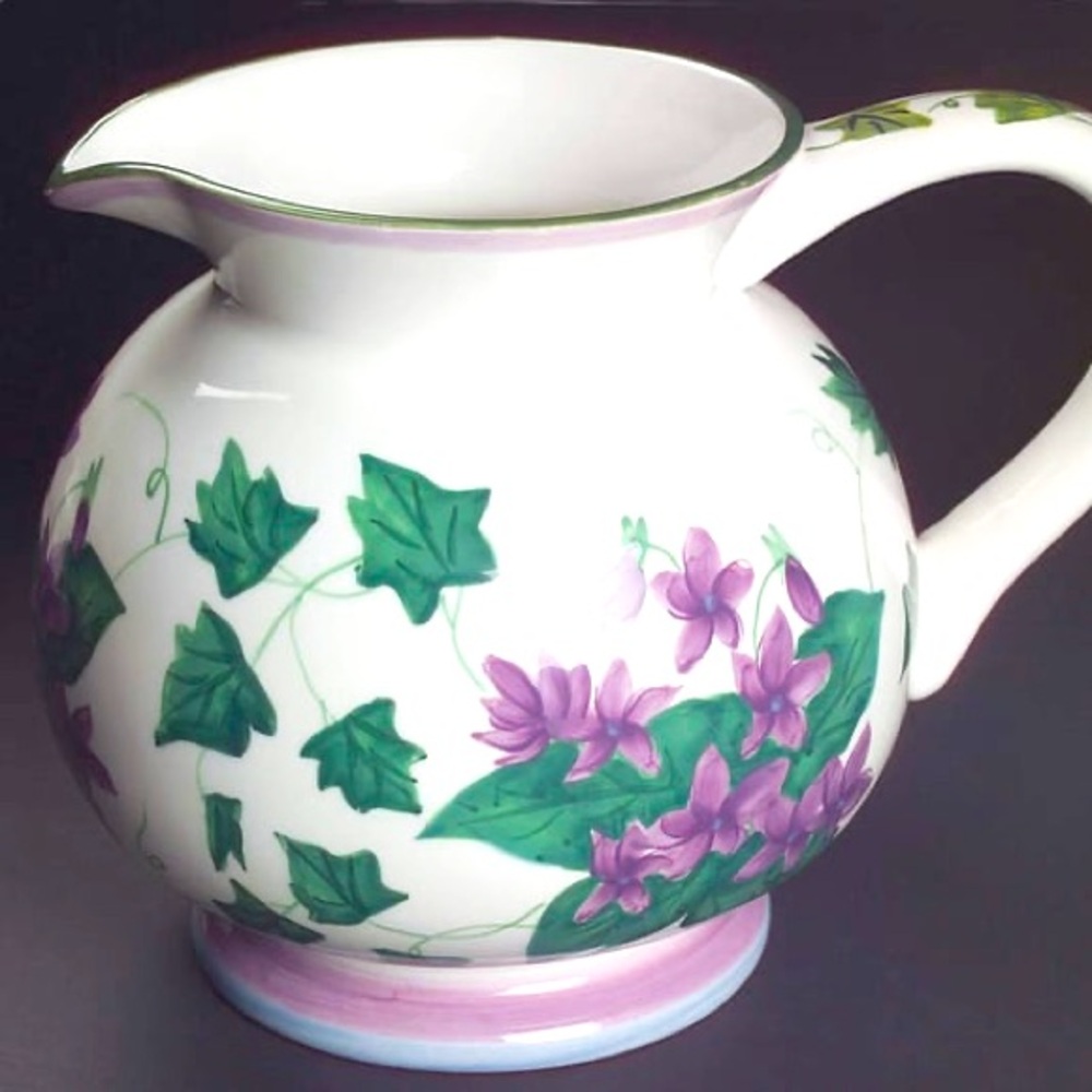 ⭐️Vintage⭐️ Waverly Garden Room Sweet Violets Collection Ivory & Violet Pitcher